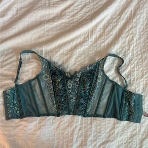 Victoria's Secret Blue Lace Longline Bralette